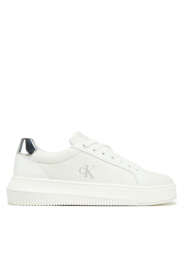 Calvin Klein Jeans Sneakersy Chunky Cupsole Low Mg YW0YW01769 Biały. Kolor: biały. Materiał: skóra