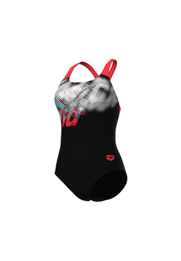 Strój kąpielowy damski jednoczęściowy sportowy na basen Arena Splash. Kolor: wielokolorowy, szary, czarny