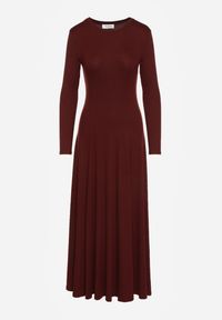 Renee - Bordowa Rozkloszowana Sukienka z Bawełny Tusmala. Okazja: na co dzień. Kolor: czerwony. Materiał: bawełna. Typ sukienki: proste. Styl: casual, elegancki #3