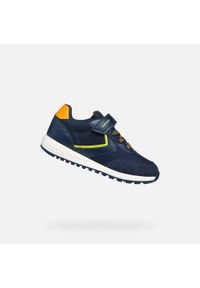 Sneakersy dziecięce Geox Alben B. A. Okazja: na uczelnię. Kolor: niebieski, zielony, żółty, wielokolorowy. Materiał: materiał. Sport: joga i pilates