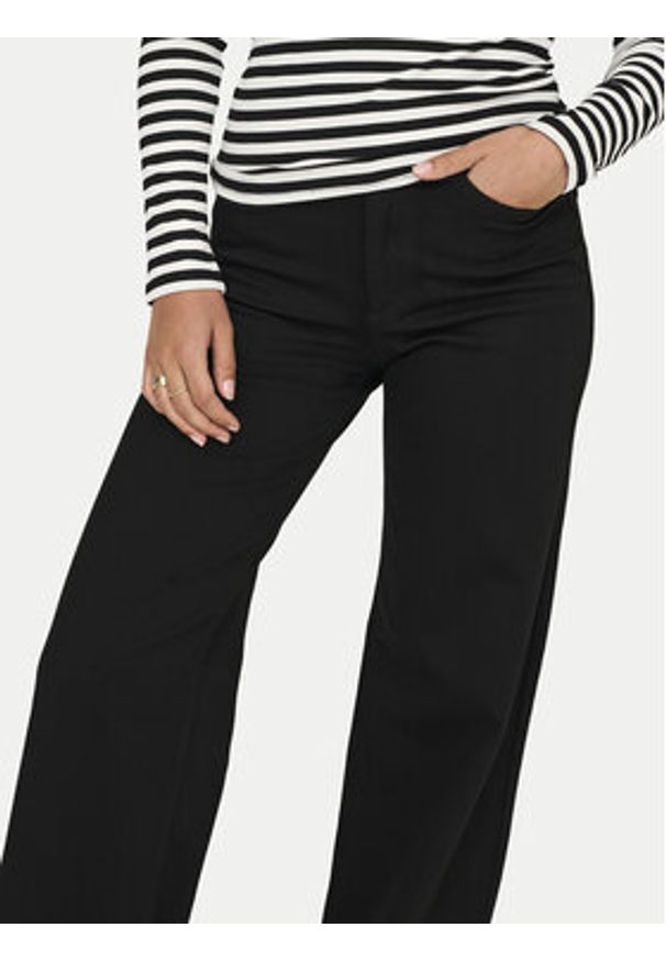 only - ONLY Jeansy Madison 15301338 Czarny Wide Leg. Kolor: czarny