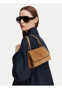 Tory Burch Torebka Kira Turnlock Suede Mini Bag 178150 Brązowy. Kolor: brązowy. Materiał: skórzane, zamszowe #1
