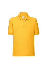 FRUIT OF THE LOOM - Koszulka Polo Dla Dzieci 65/35. Typ kołnierza: polo. Kolor: żółty, pomarańczowy, wielokolorowy