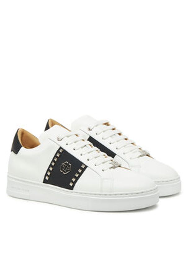 Philipp Plein - PHILIPP PLEIN Sneakersy SAES USC0732 PLE005 Biały. Kolor: biały. Materiał: skóra