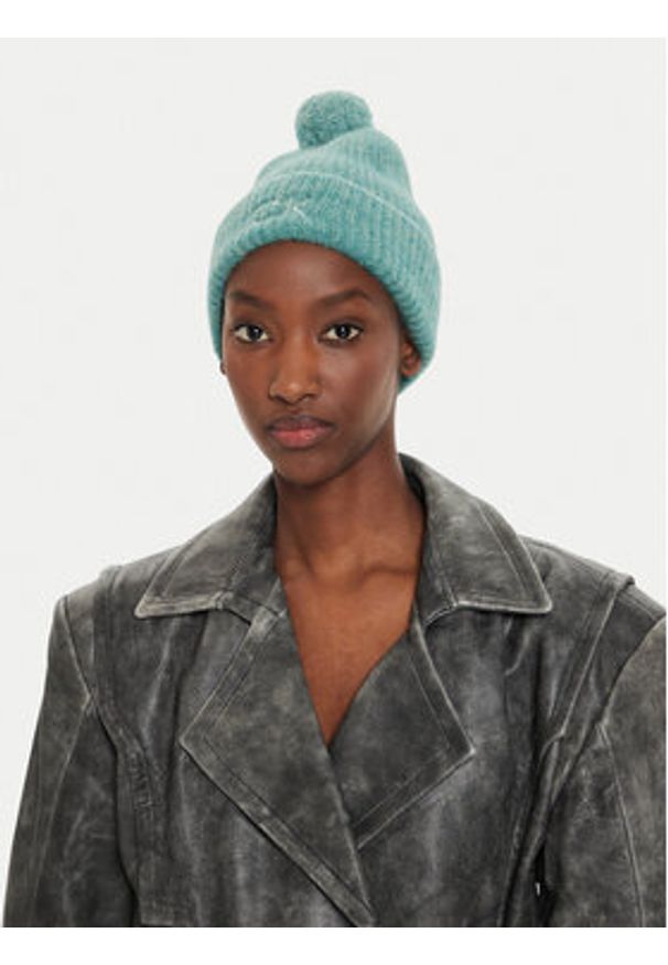 Calvin Klein Czapka Embroidery Airy K60K612586 Niebieski. Kolor: niebieski. Materiał: wełna