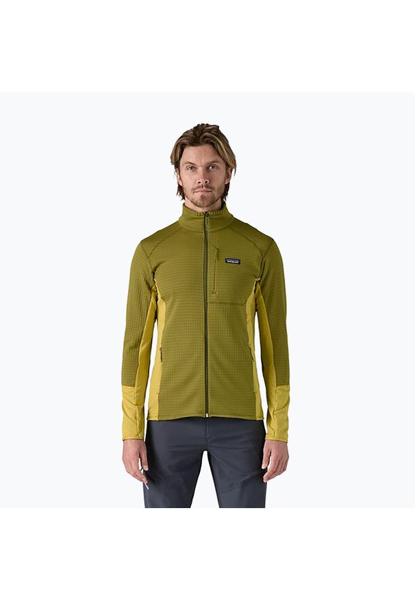 Bluza polarowa męska Patagonia R1 Hybrid. Kolor: zielony. Materiał: polar