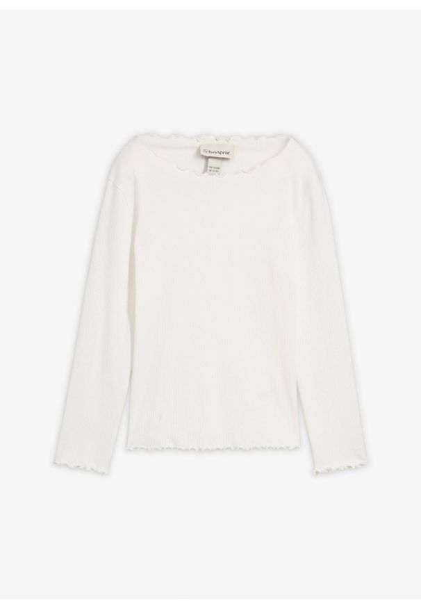 bonprix - Bluzka z długim rękawem z czystej bawełny organicznej. Kolor: biały. Materiał: bawełna. Długość rękawa: długi rękaw. Długość: długie. Styl: klasyczny
