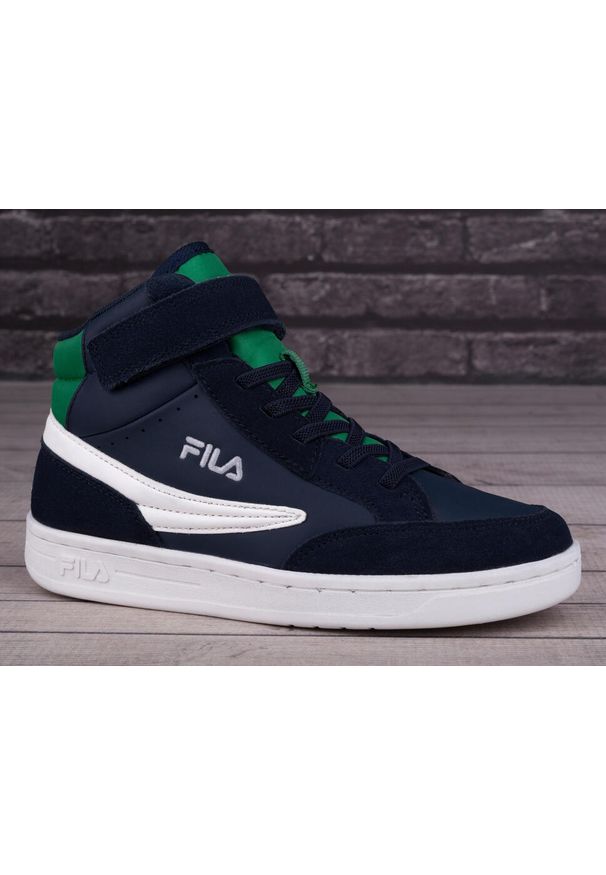 Buty dziecięce na rzep Fila CREW VELCRO MID KIDS. Zapięcie: rzepy. Kolor: biały, wielokolorowy, niebieski, zielony