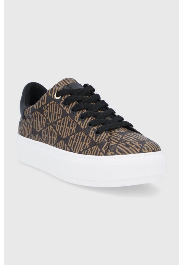 Kurt Geiger London - Buty LANEY. Nosek buta: okrągły. Zapięcie: sznurówki. Kolor: brązowy. Obcas: na platformie