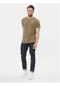 Tommy Jeans T-Shirt Jaspe DM0DM09586 Zielony Slim Fit. Kolor: zielony. Materiał: syntetyk, bawełna