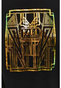 Karl Lagerfeld Bluza 216W1881 kolor czarny z nadrukiem. Okazja: na co dzień. Kolor: czarny. Materiał: dzianina. Wzór: nadruk. Styl: casual #10