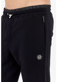 Philipp Plein - PHILIPP PLEIN Czarne spodnie dresowe męskie hexagon, Rozmiar L. Kolor: czarny. Materiał: dresówka. Sport: bieganie #5