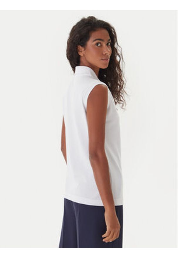 Kappa Polo Logo Tennis 302LR20 Biały Slim Fit. Typ kołnierza: polo. Kolor: biały. Materiał: syntetyk, bawełna