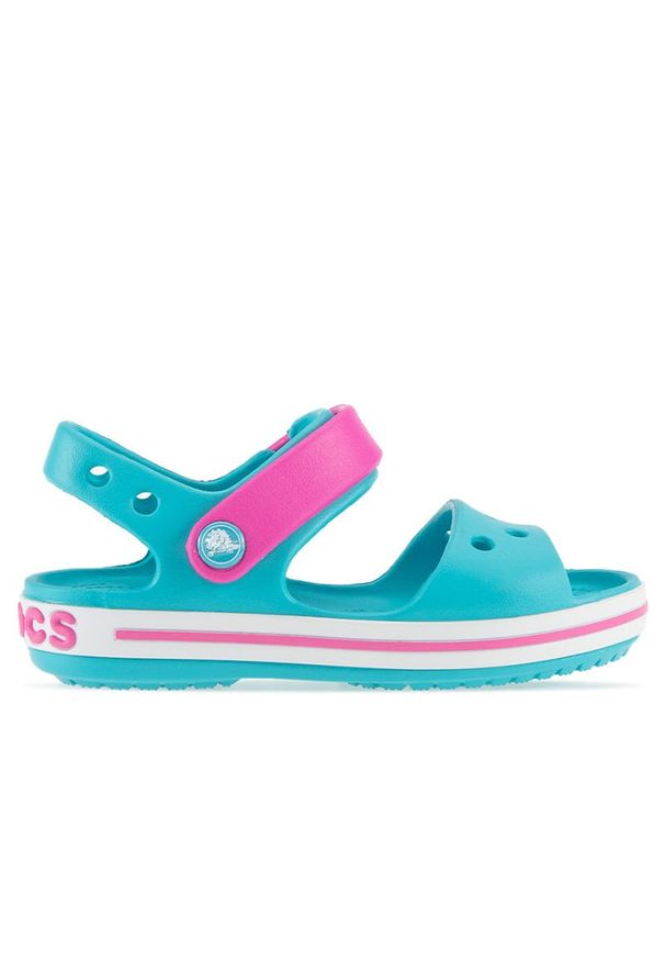 Sandały Crocs Crocband Sandal 12856-4SL - niebiesko-różowe. Kolor: różowy, niebieski, wielokolorowy. Materiał: materiał. Styl: sportowy