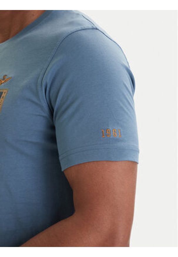 Aeronautica Militare T-Shirt 261TS2534UJ00641 Niebieski Regular Fit. Kolor: niebieski. Materiał: bawełna