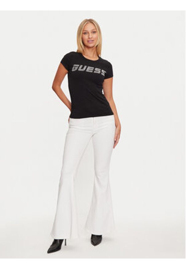 Guess T-Shirt V4BI16 KCIV1 Czarny Regular Fit. Kolor: czarny. Materiał: bawełna