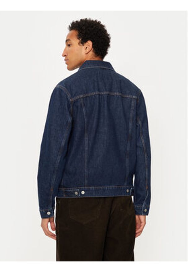 Schott NYC Kurtka jeansowa TRUCKS Granatowy Regular Fit. Kolor: niebieski. Materiał: bawełna