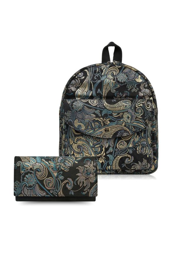 PAOLO PERUZZI - Portfel damski skórzany T-09-G i plecak damski skórzany miejski T-18-G zestaw prezentowy dla niej Paolo Peruzzi ZUP-112-G. Materiał: skóra