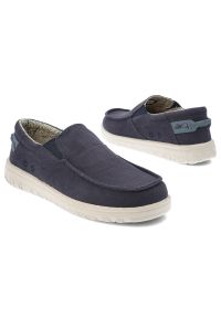 Granatowe Półbuty Jeep Stylowe Wsuwane Obuwie Męskie. Okazja: na co dzień, na spacer. Zapięcie: bez zapięcia. Kolor: niebieski. Materiał: guma, jeans. Sezon: lato. Styl: elegancki #7