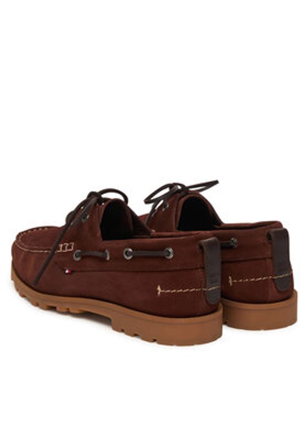 TOMMY HILFIGER - Tommy Hilfiger Mokasyny Light Sde FM0FM05747 Brązowy. Kolor: brązowy. Materiał: zamsz, skóra
