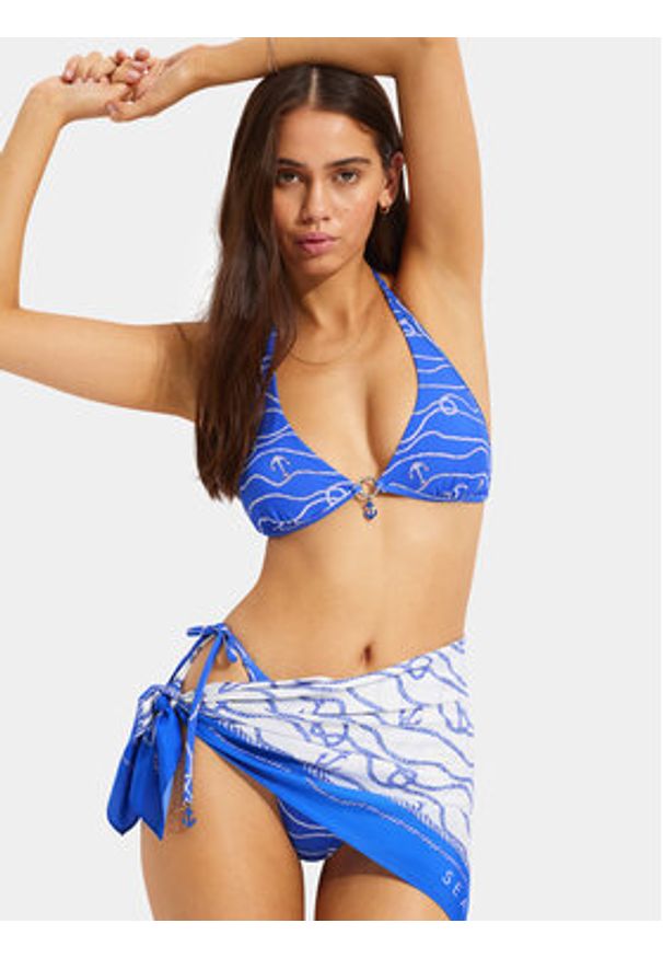 Seafolly Góra od bikini Set Sail 31503 Niebieski. Kolor: niebieski. Materiał: syntetyk