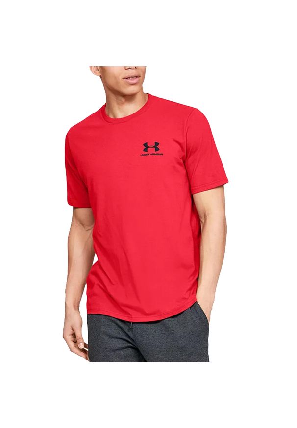 Under Armour - Koszulka Męska Z Logo. Kolor: czerwony. Sport: turystyka piesza