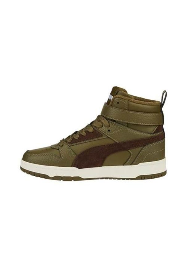 Buty do chodzenia dla dzieci Puma Rbd Game Wtr Jr. Zapięcie: rzepy. Kolor: zielony. Materiał: guma, skóra, tkanina, materiał, syntetyk. Szerokość cholewki: normalna. Sport: turystyka piesza
