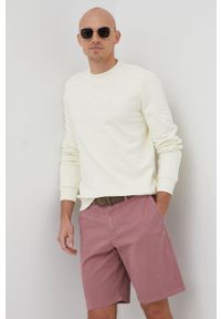 Woolrich bluza męska kolor beżowy gładka. Kolor: beżowy. Wzór: gładki