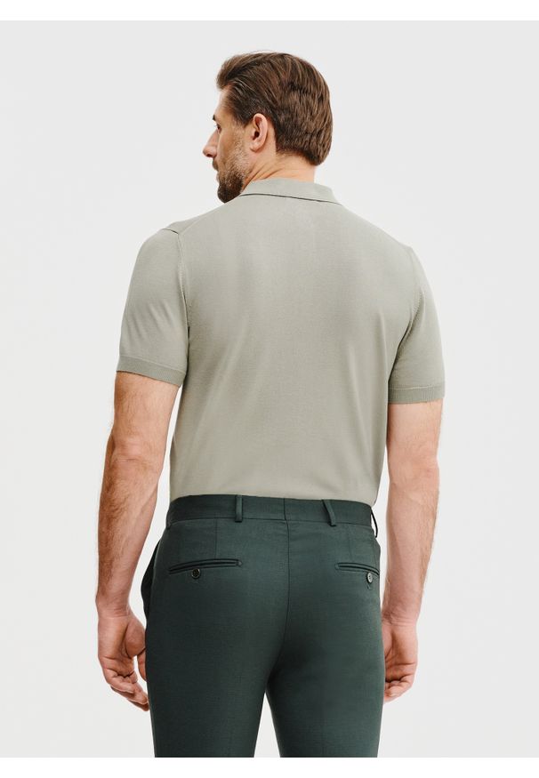 Pako Lorente - PAKO LORENTE – Zielony t-shirt polo. Okazja: na co dzień. Typ kołnierza: polo. Kolor: zielony, biały. Materiał: wiskoza, poliester. Styl: casual, elegancki