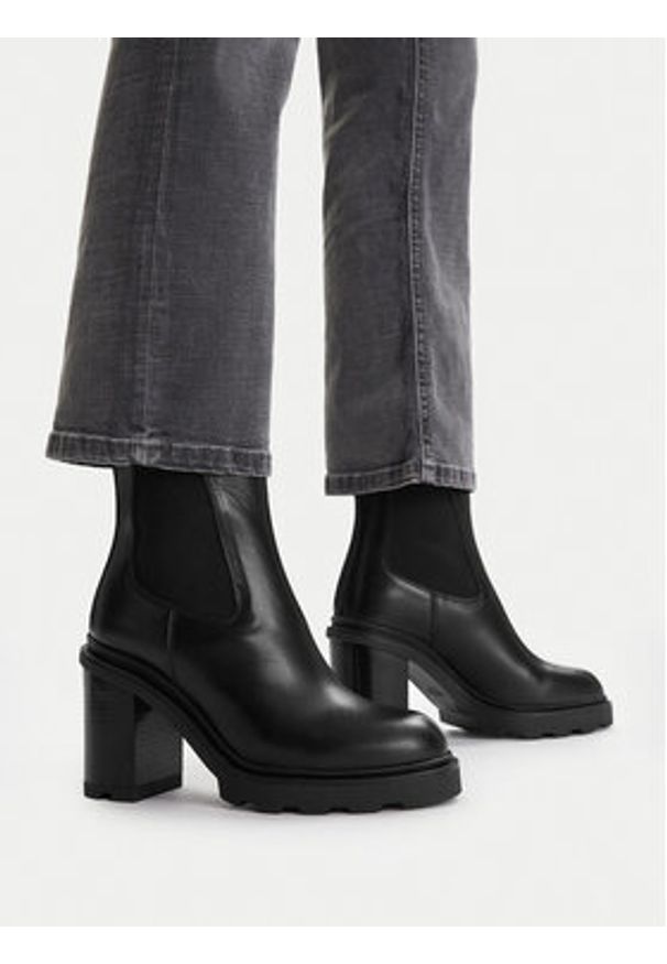 Badura Kozaki EO-BRINLEY-01 Czarny. Kolor: czarny. Materiał: skóra, zamsz