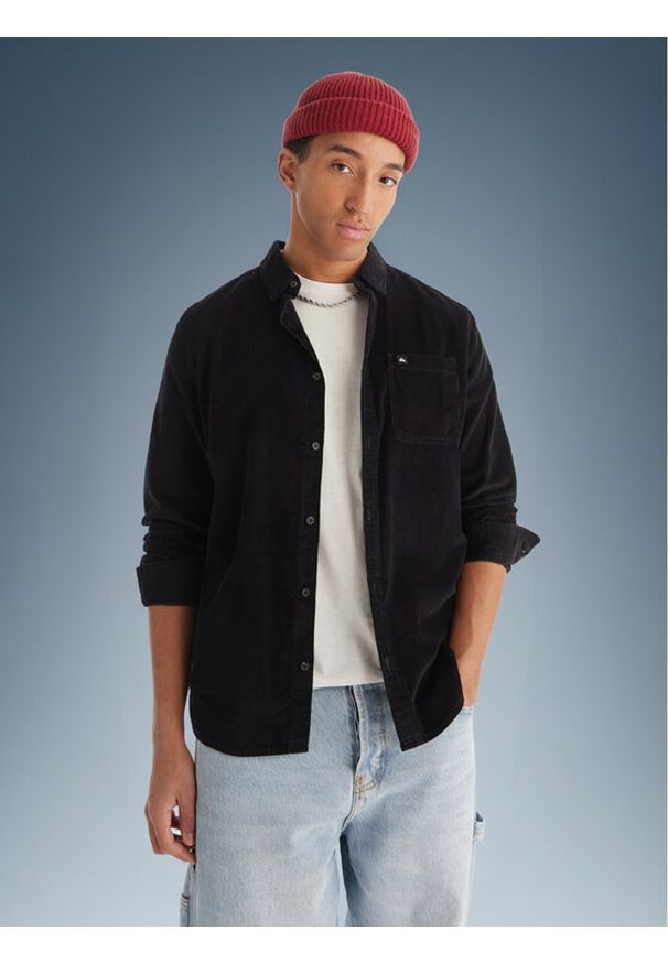 Quiksilver Koszula Smoke Trail EQYWT04652 Czarny Regular Fit. Kolor: czarny. Materiał: sztruks