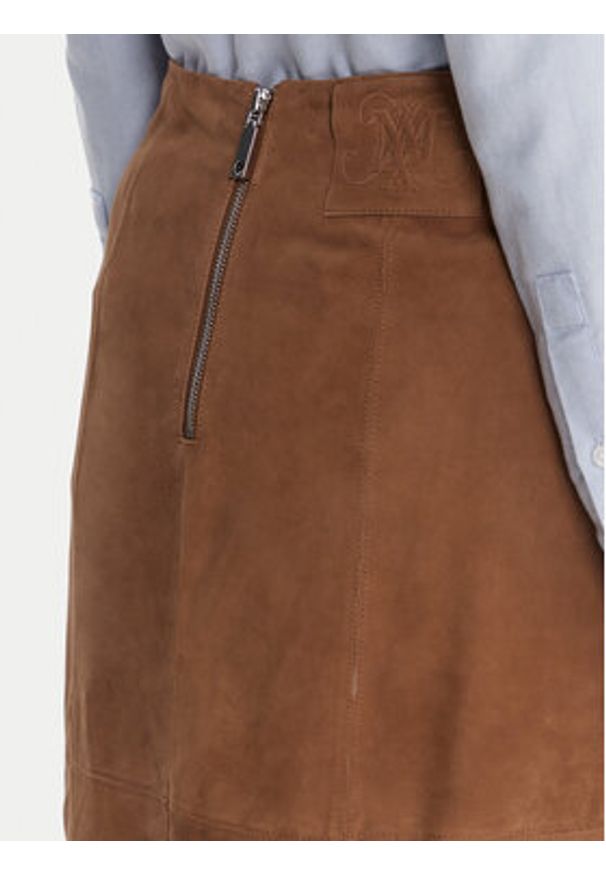 MAX&Co. Spódnica skórzana Guelfi 2526406011200 Brązowy Straight Fit. Kolor: brązowy. Materiał: skóra