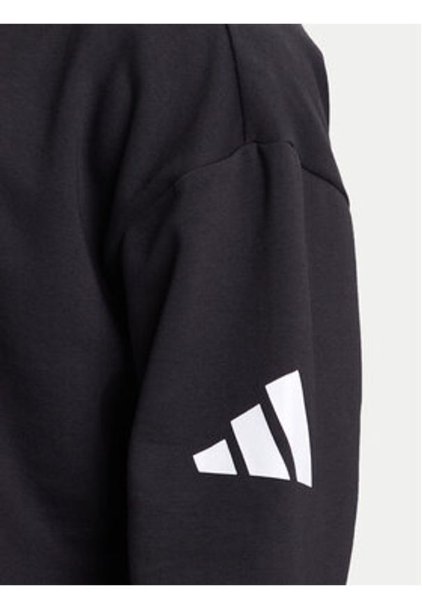 Adidas - adidas Bluza Essentials JF3542 Czarny Loose Fit. Kolor: czarny. Materiał: syntetyk, bawełna