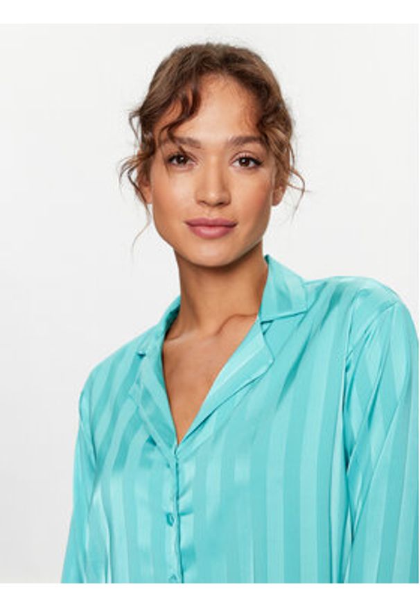Hunkemöller Koszulka piżamowa 203163 Niebieski Comfortable Fit. Kolor: niebieski. Materiał: syntetyk
