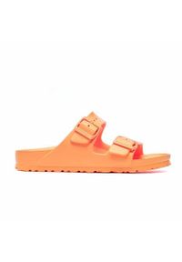 Klapki damskie Birkenstock Arizona Eva. Kolor: pomarańczowy, wielokolorowy, żółty. Materiał: syntetyk, materiał