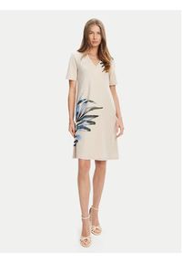 Tatuum Sukienka codzienna Radis T2509.197 Beżowy Regular Fit. Okazja: na co dzień. Kolor: beżowy. Materiał: bawełna. Typ sukienki: proste. Styl: casual #4