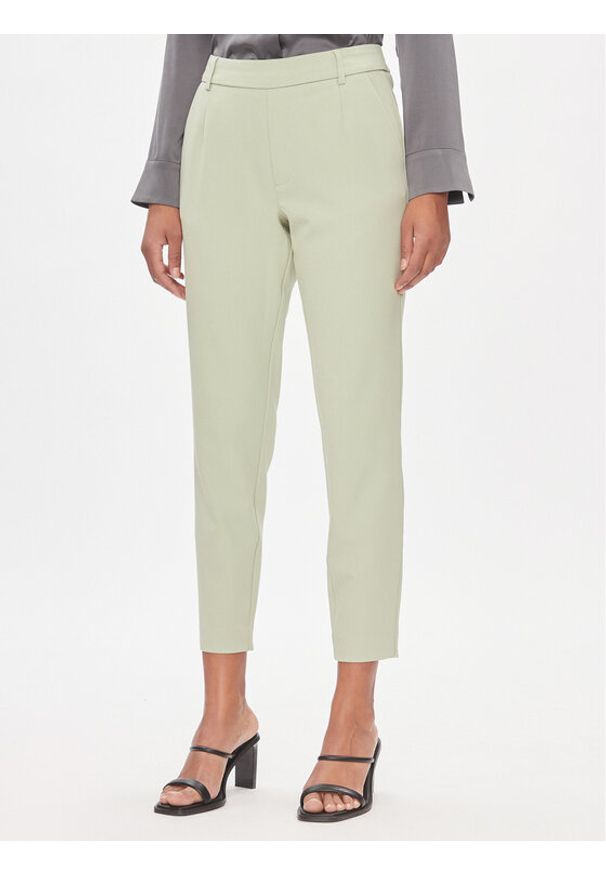 Vila Chinosy Varone 14087406 Zielony Slim Fit. Kolor: zielony. Materiał: syntetyk, wiskoza