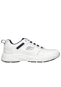 skechers - Buty Skechers Oak Canyon Redwick 51896WNV - białe. Zapięcie: sznurówki. Kolor: biały. Materiał: syntetyk, skóra, materiał. Szerokość cholewki: normalna. Wzór: aplikacja