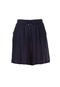 Born2be - Granatowe Szorty Merella. Kolor: niebieski. Materiał: koronka, tkanina, wiskoza. Długość: krótkie. Styl: sportowy