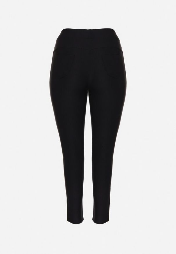 Born2be - Granatowe Spodnie o Dopasowanym Kroju z Gumką w Talii Stellivae. Okazja: na spotkanie biznesowe, na co dzień. Kolekcja: plus size. Kolor: niebieski. Styl: biznesowy, casual
