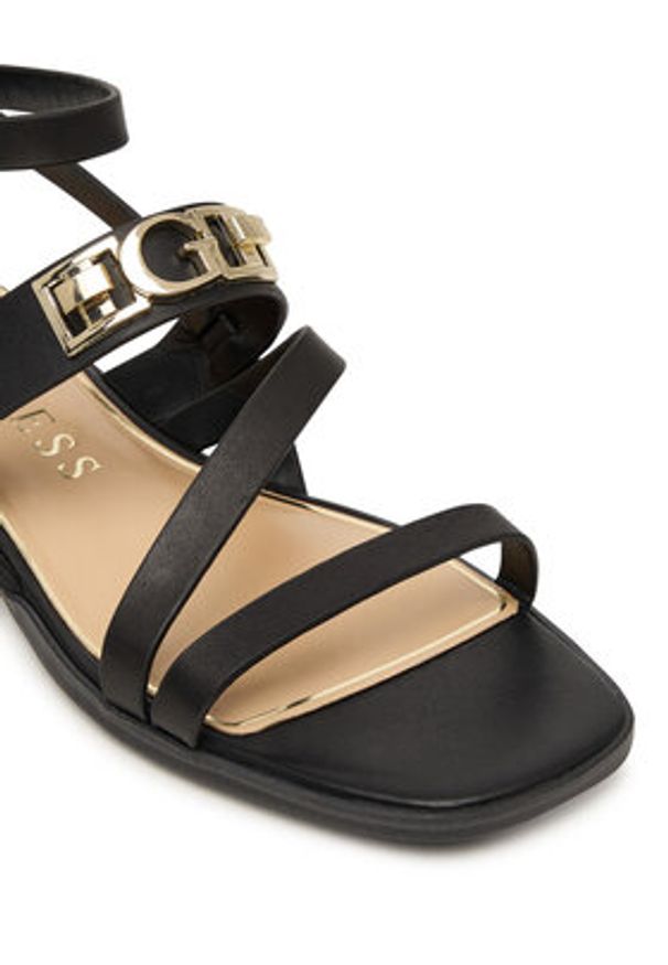 Guess Sandały FLJRUL LEA03 Czarny. Kolor: czarny. Materiał: skóra