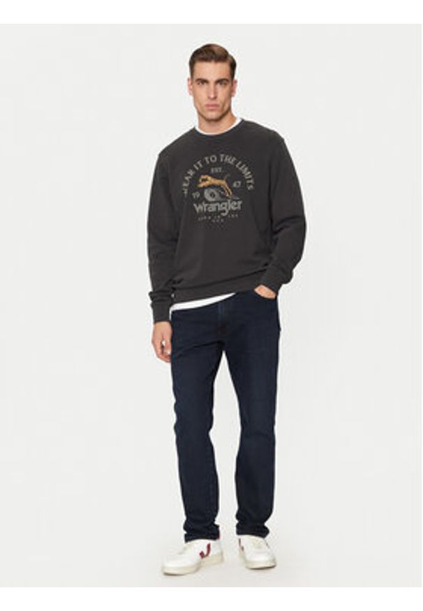 Wrangler Bluza 112357385 Czarny Regular Fit. Kolor: czarny. Materiał: bawełna