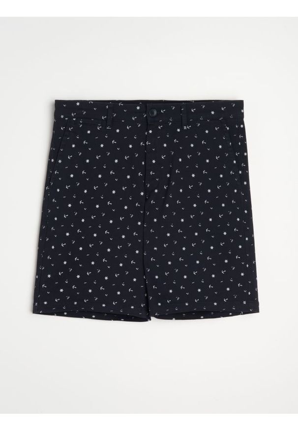 Sinsay - Szorty jeansowe chino - granatowy. Kolor: niebieski