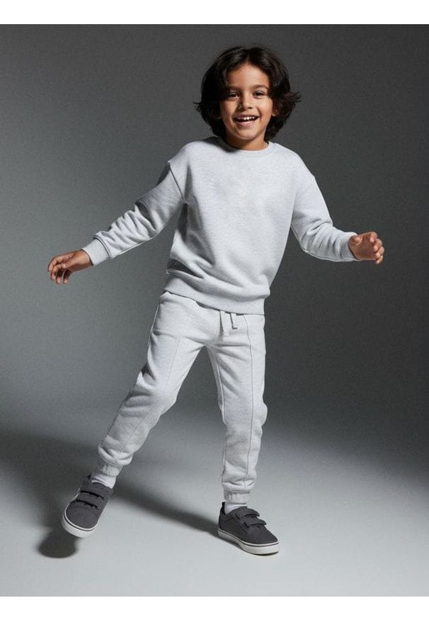 Sinsay - Spodnie z przeszyciami - szary. Kolor: szary