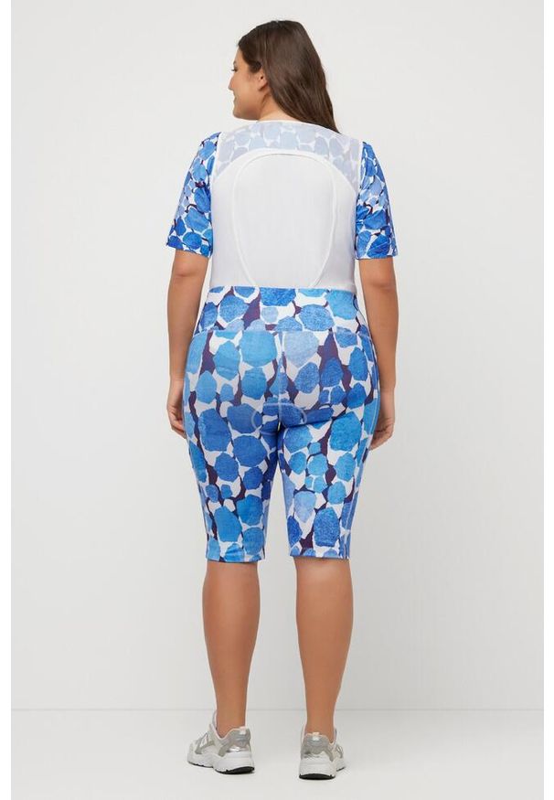 ULLA POPKEN - Damskie Kolarzówki wkładka kamuflaż kieszeń odblaski. Kolekcja: plus size. Kolor: biały. Materiał: poliester, materiał, elastan. Długość: krótkie. Sport: kolarstwo