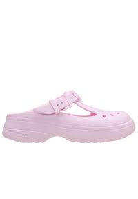 Klapki damskie Crocs Classic Mary Jane 210581-6ZW - różowe. Kolor: różowy. Materiał: materiał. Obcas: na platformie. Styl: elegancki #1