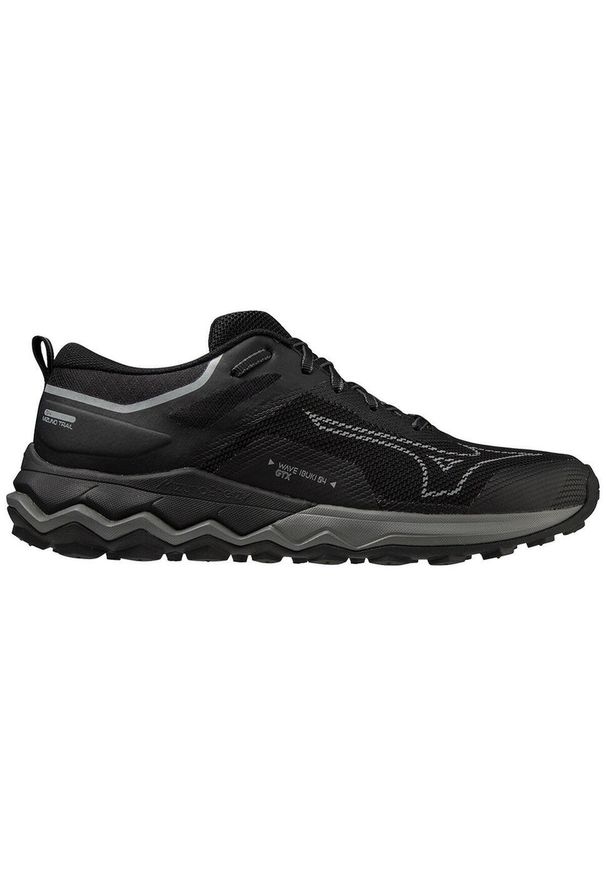 Buty do biegania męskie Mizuno Wave Ibuki 4 Gtx. Zapięcie: sznurówki. Kolor: czarny. Materiał: guma, materiał, tkanina, syntetyk. Szerokość cholewki: normalna. Model: Mizuno Wave