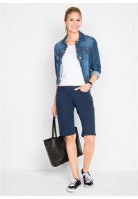 bonprix - Bermudy ze stretchem (2 pary). Kolor: niebieski. Materiał: jeans #3