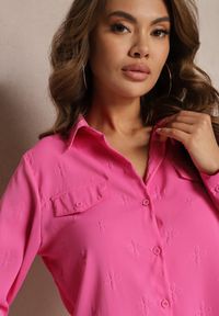 Renee - Różowa Koszula Elegancka o Klasycznym Kroju Heattia. Kolor: różowy. Styl: klasyczny, elegancki #5