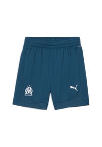 Puma - Spodenki treningowe dla dzieci OM 2024/25. Kolor: biały, niebieski, wielokolorowy. Styl: młodzieżowy